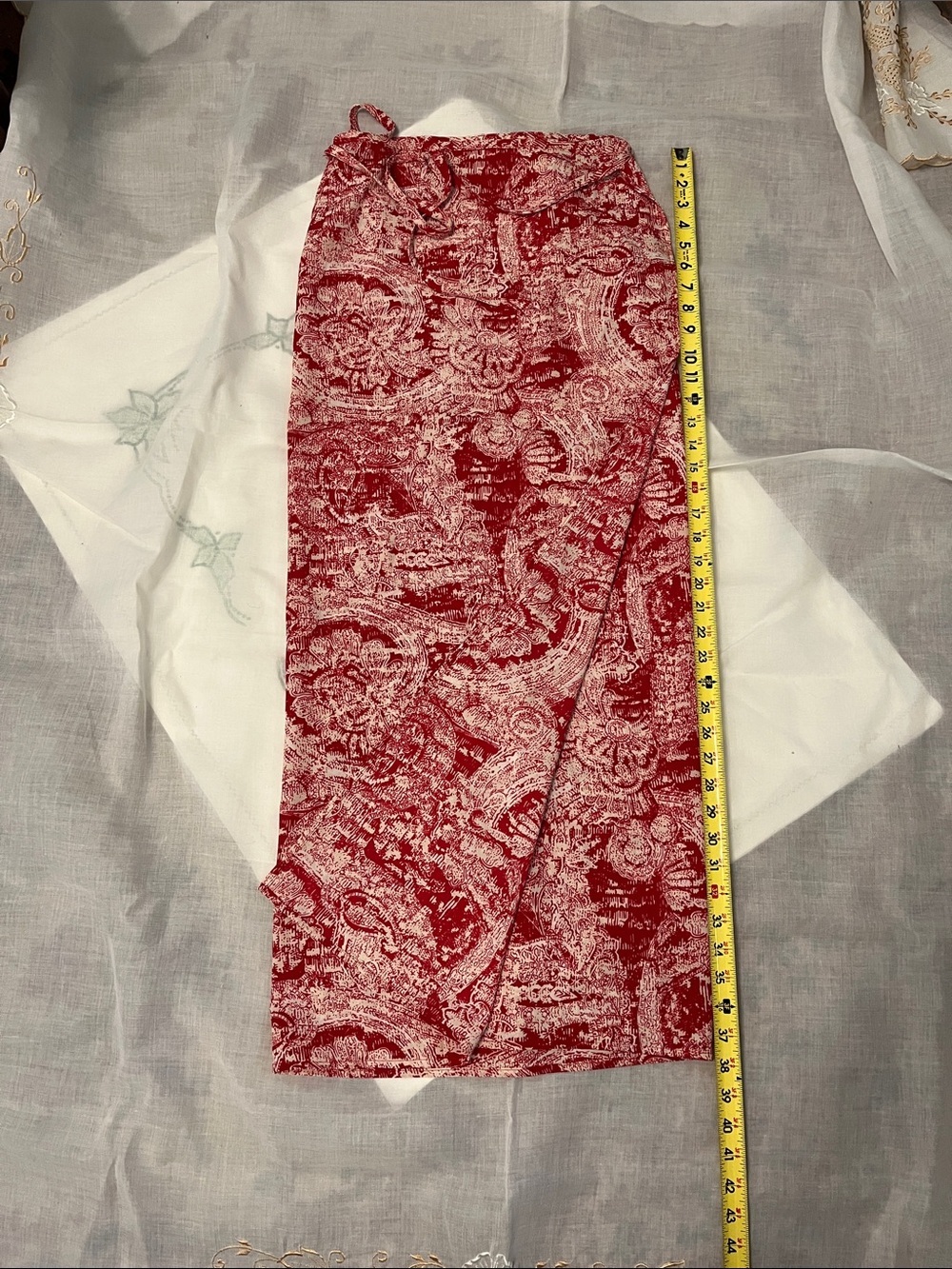 Women’s Red Printed Wrap Skirt